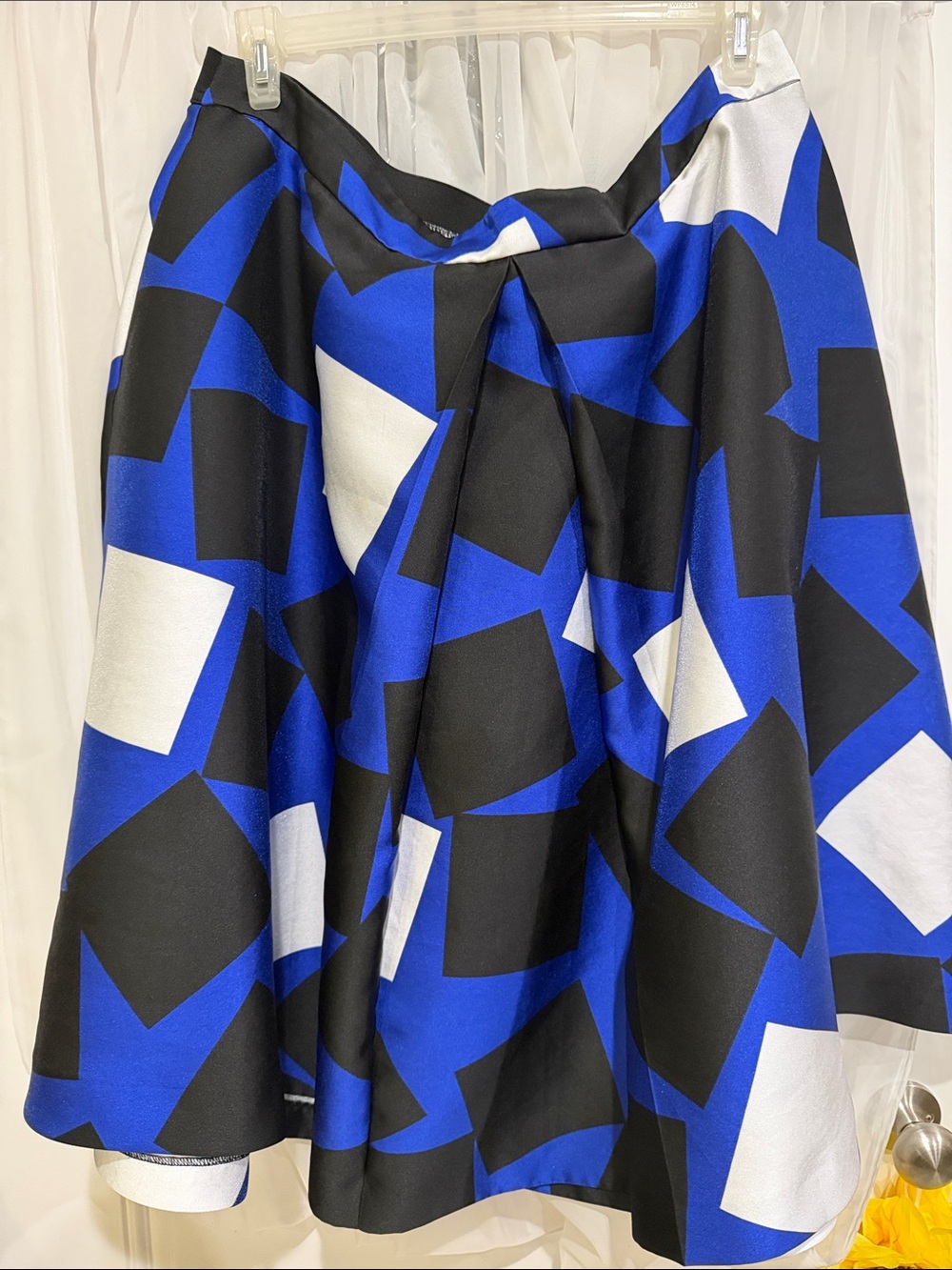 Lane Bryant Royal Blue, Black & White Graphic Circle Skirt